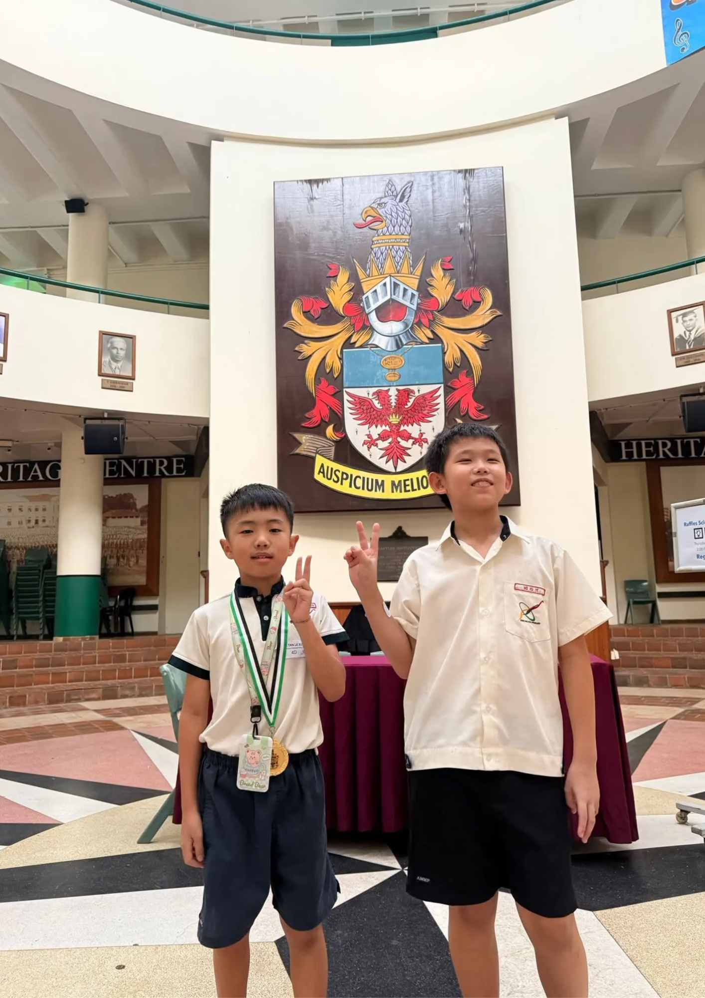 Award winners posing at the foyer
